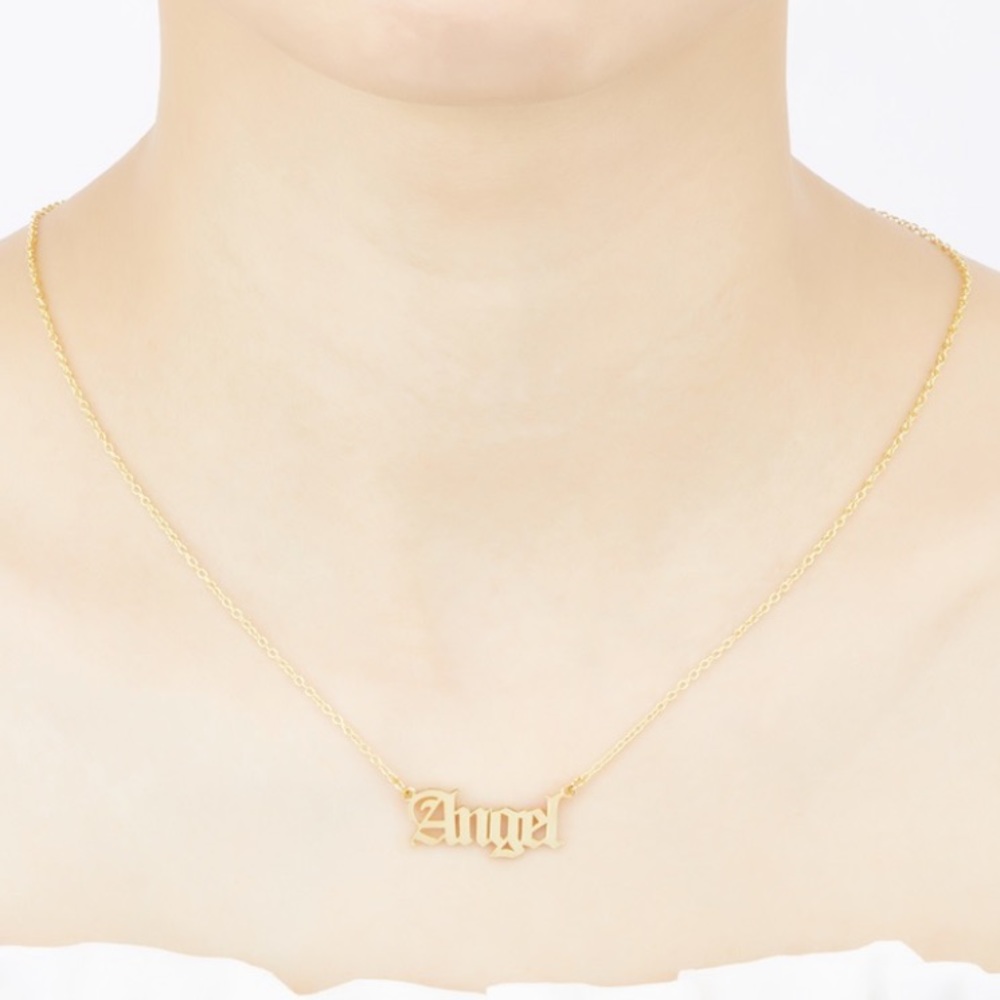 “Angel” Necklace Old English Font